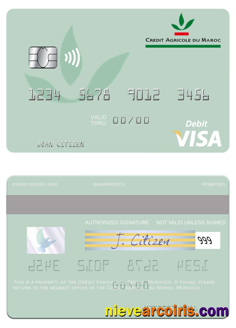 Morocco Crédit Agricole du Maroc visa debit card